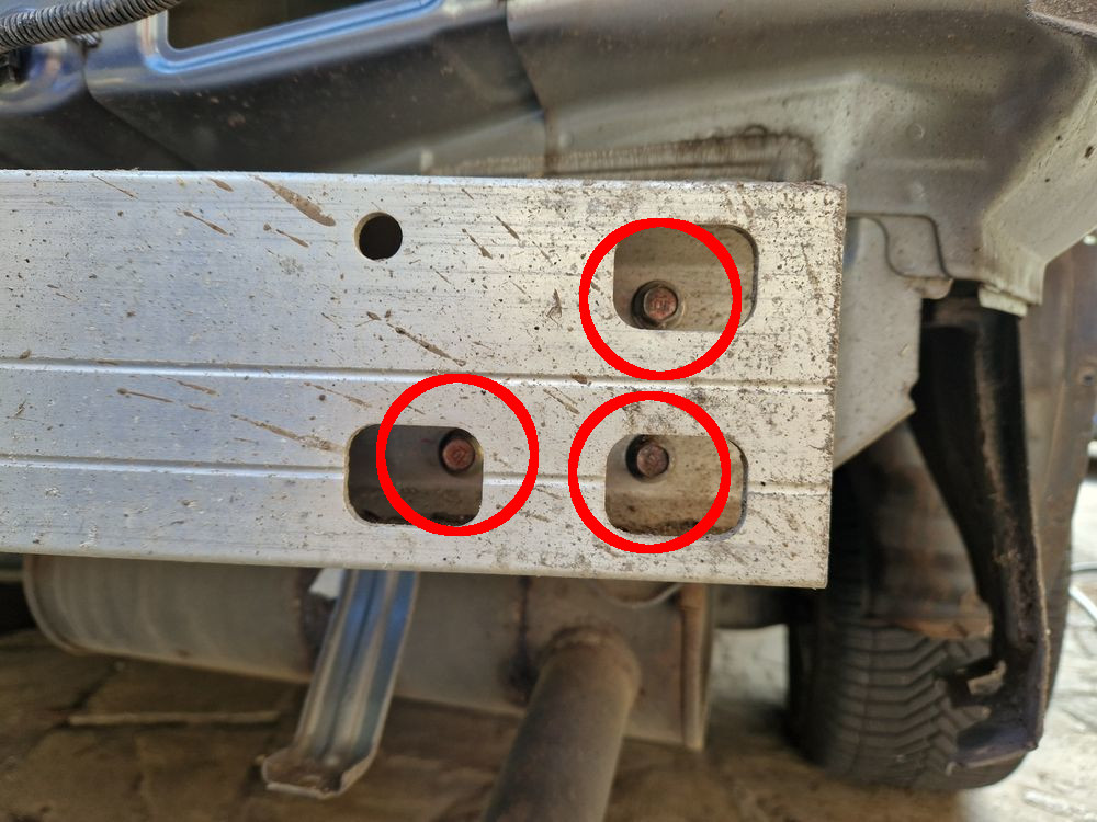 Rear crash bar bolt locations.